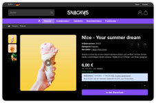 Snackys-Template mit kommendem Feature